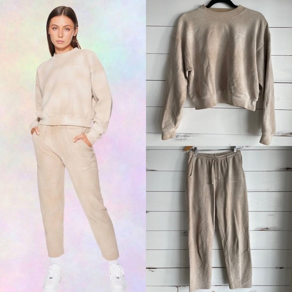 Madhappy Universal Crew Neck and Sweatpants in Nude - Picture 1 of 15